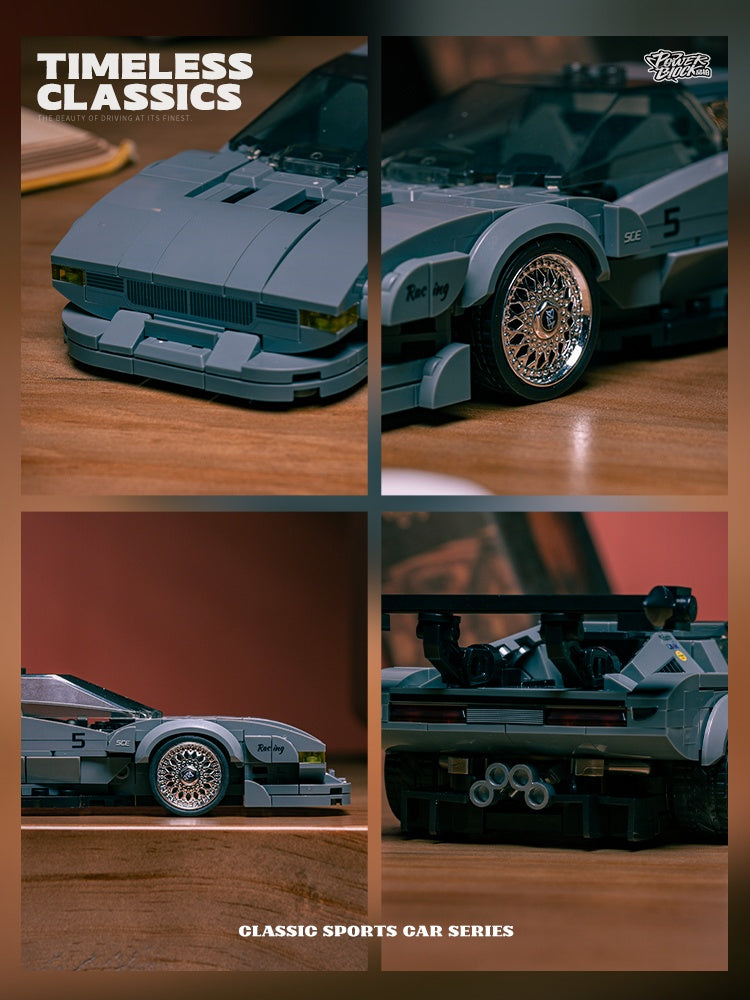 PowerBlock Classic Series: 1:32 BMW M1 Restomod Model Kit - 262pc ABS Building Set w/Storage Box