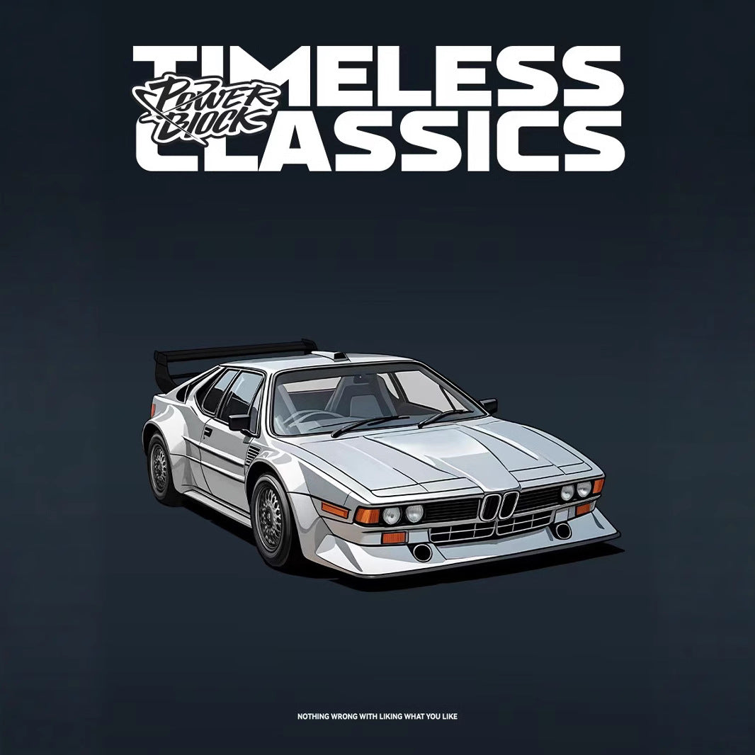 PowerBlock Classic Series: 1:32 BMW M1 Restomod Model Kit - 262pc ABS Building Set w/Storage Box