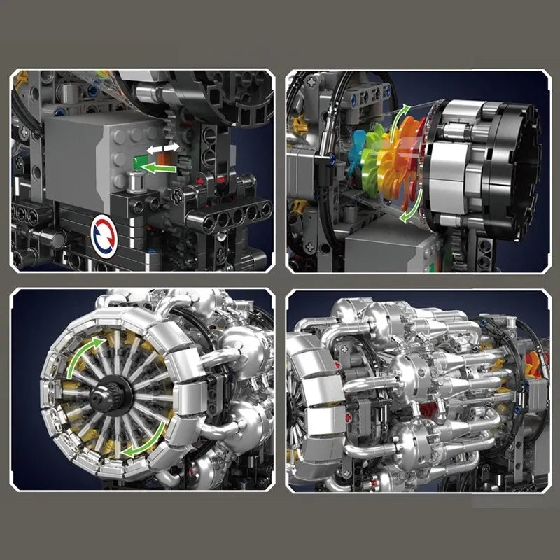Turbojet Aircraft Engine Kit | 1214pcs