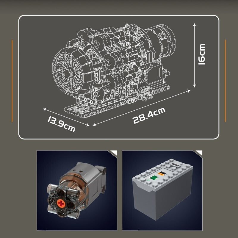 Turbojet Aircraft Engine Kit | 1214pcs