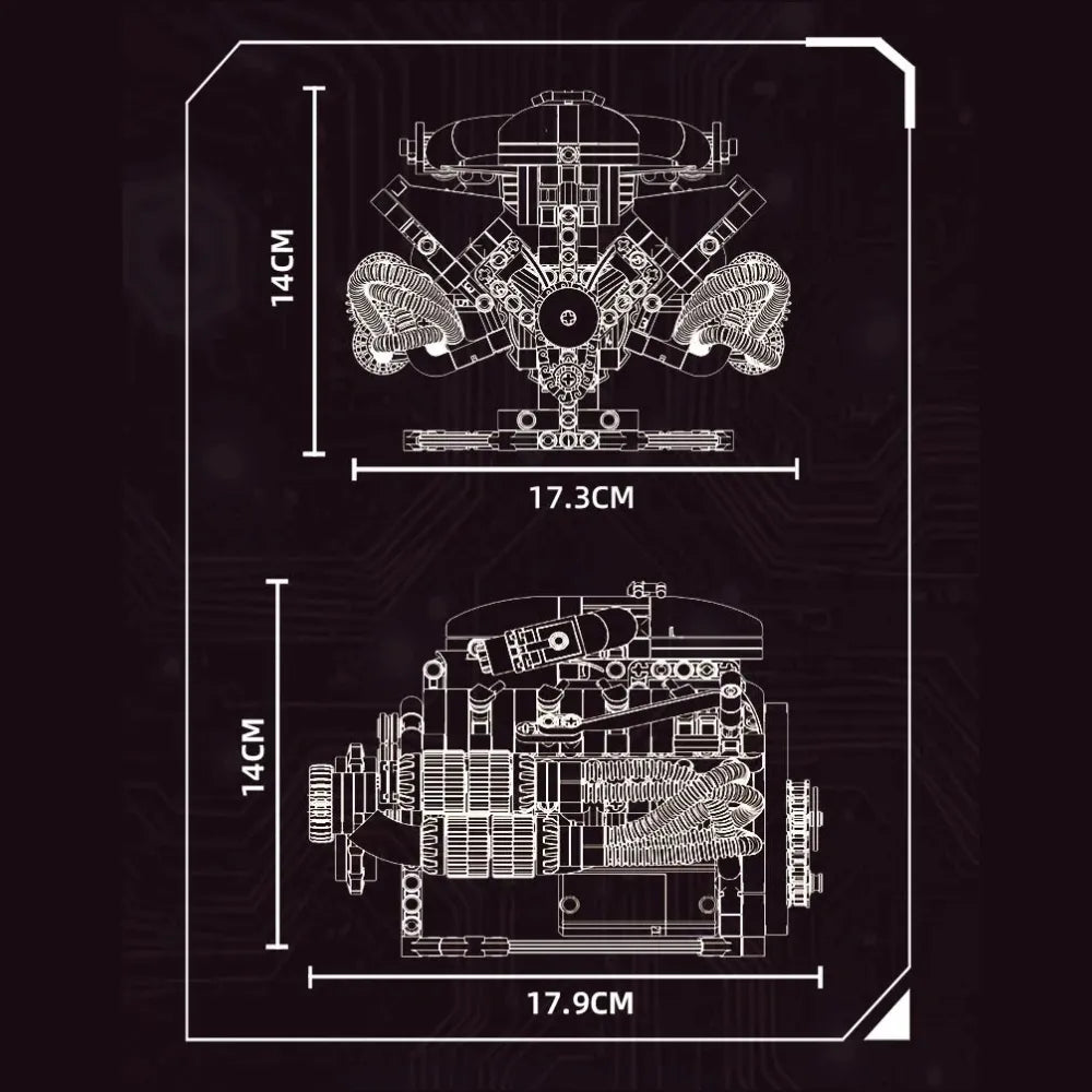 US Muscle V8 Engine | 689pcs