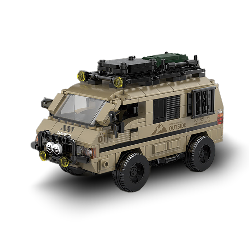 1:32 Scale Delica Camping Car Model with Display Case - Summer Road Trip Rig