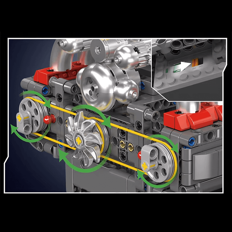 Motorised Flat 6 Boxer Engine | 608pcs