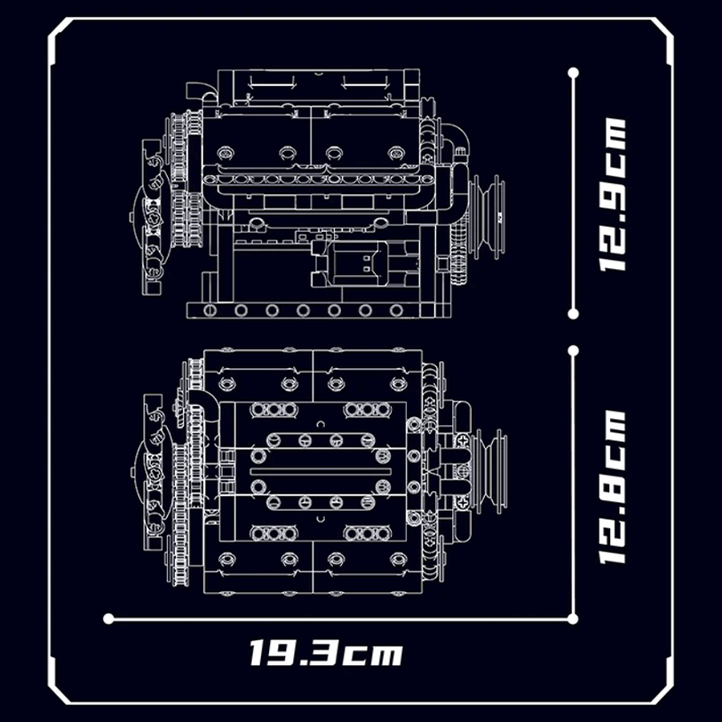 Motorised V8 Muscle Engine | 534pcs