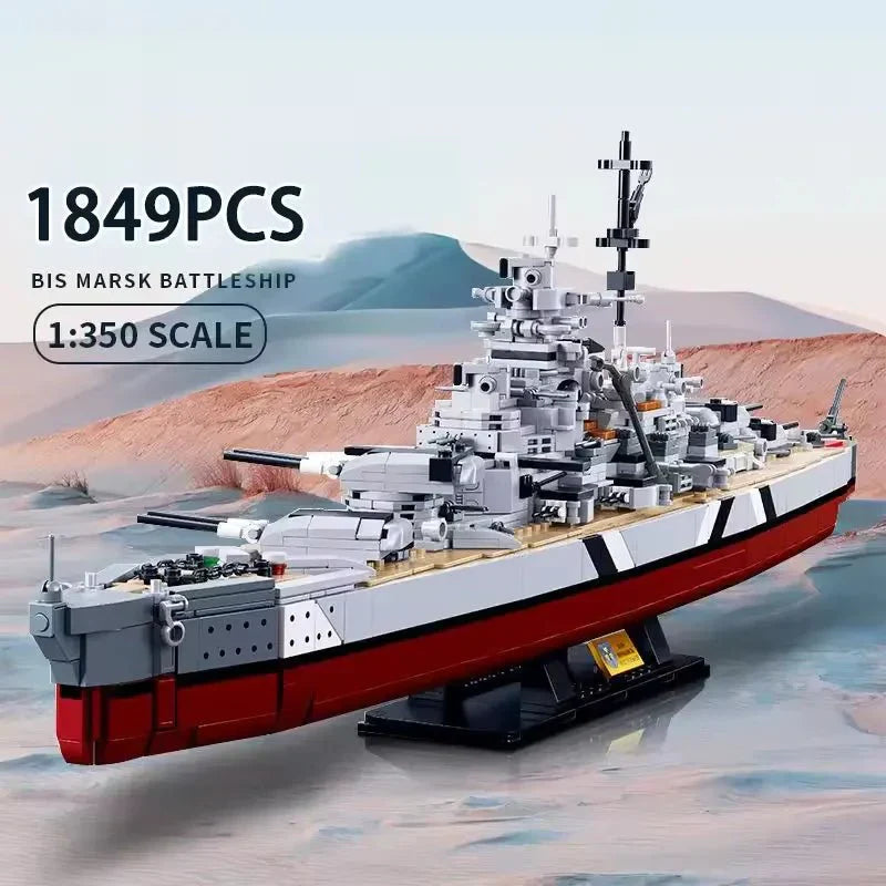 WW2 KMS Bismarck Battleship | 1849pcs