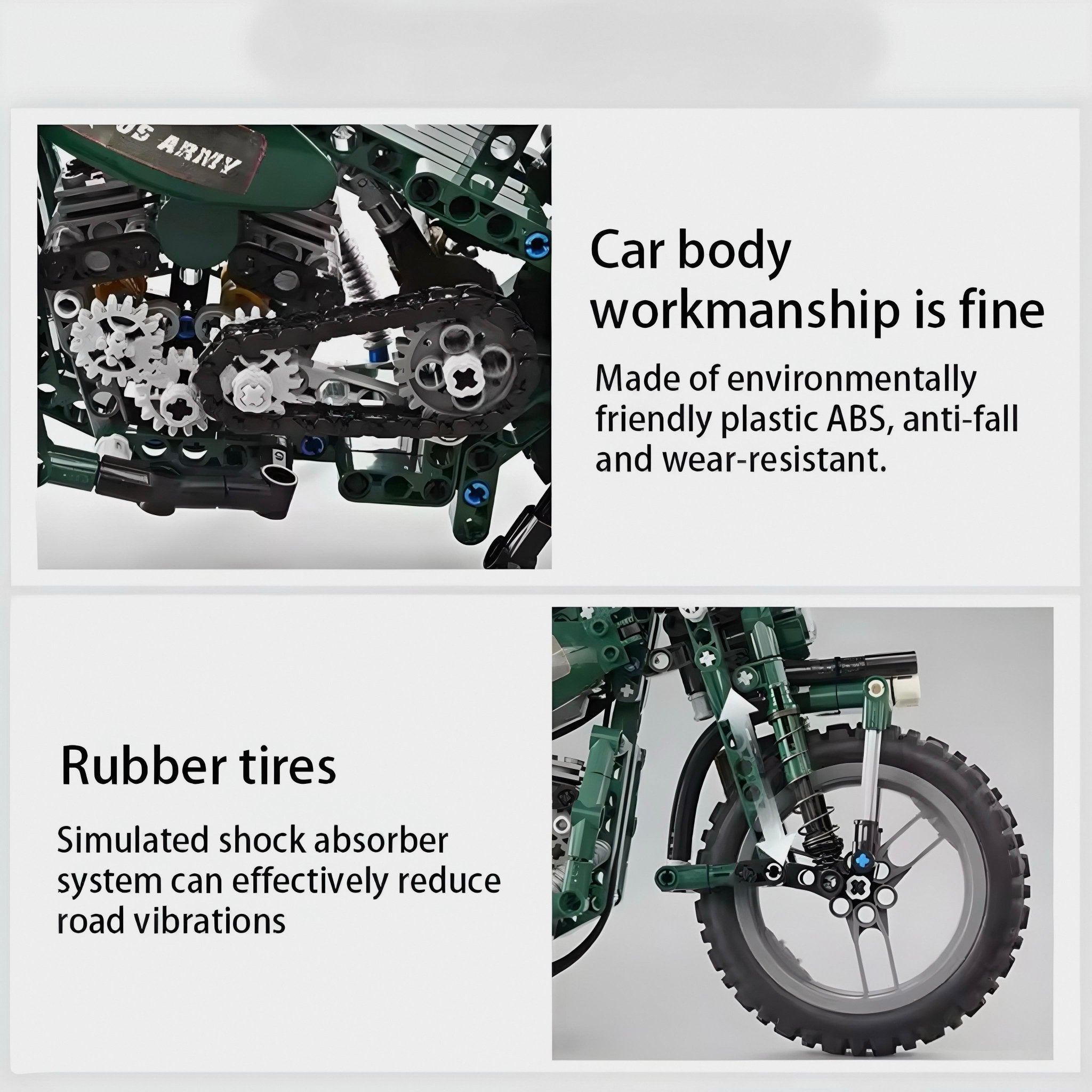 WWII Military Motorcycle | 550pcs