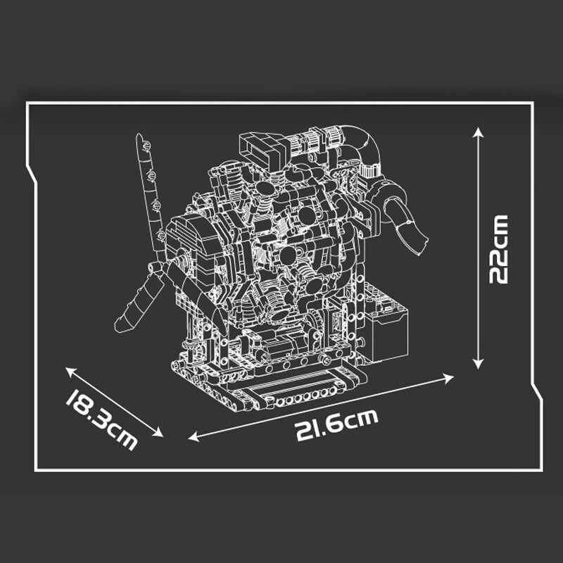 Aircraft Engine Kit | 1147pcs