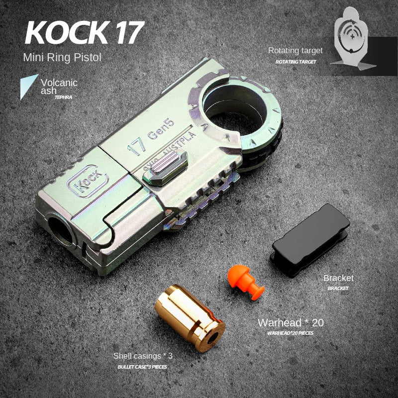 Mini KOCK17/1911 Shell-Ejecting Toy Gun Full Metal Black Tech EDC Stress Relief Toy