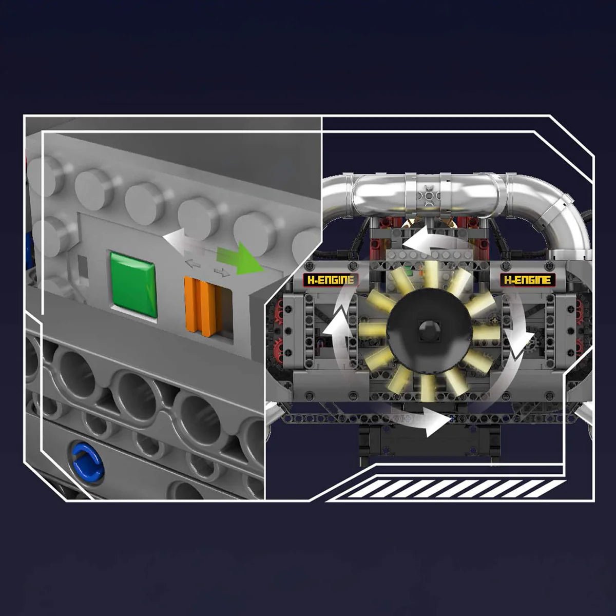 Functional Flat 6 Boxer Engine | 2374pcs