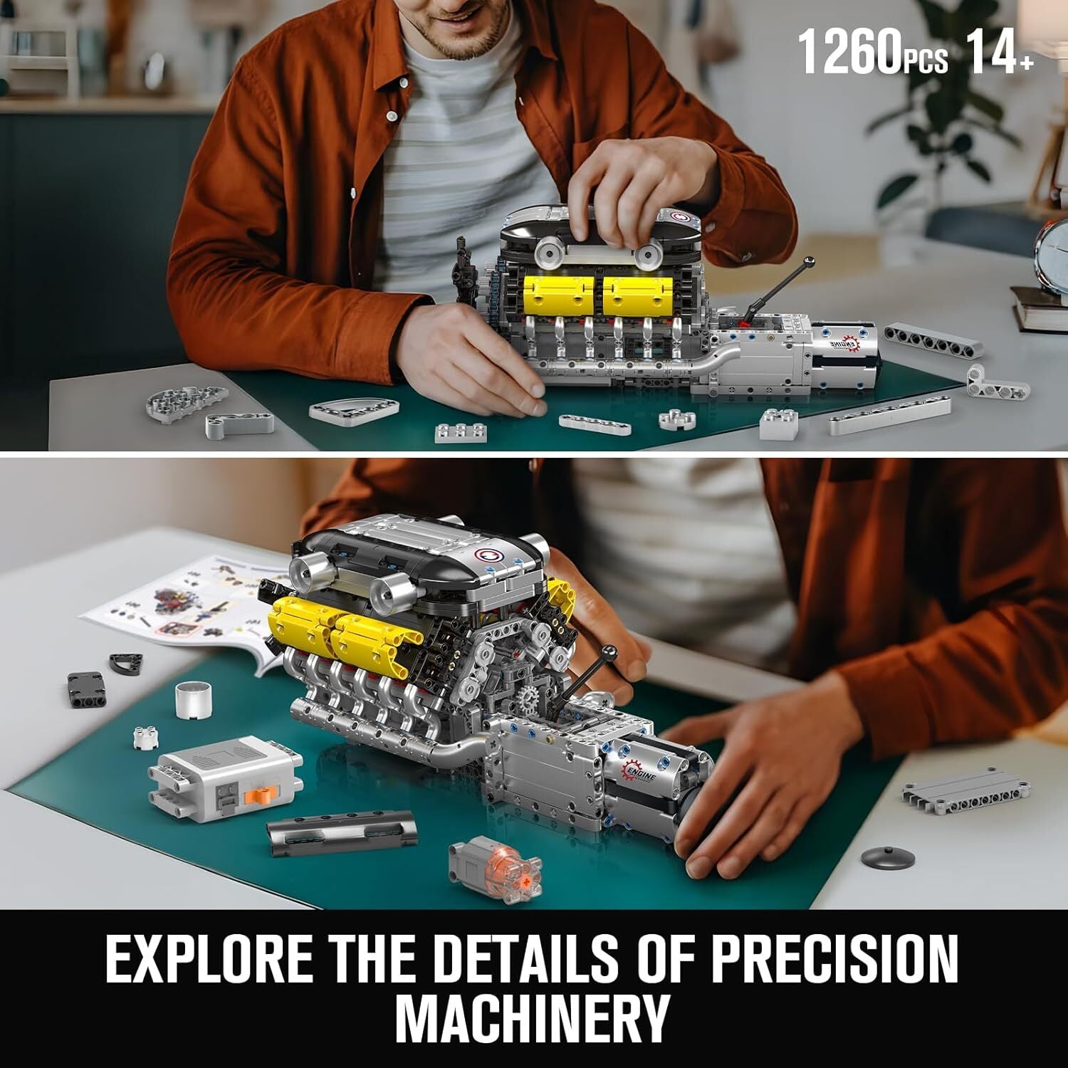 Lamborghini Supercar V12 Engine & Transmission | 1260pcs