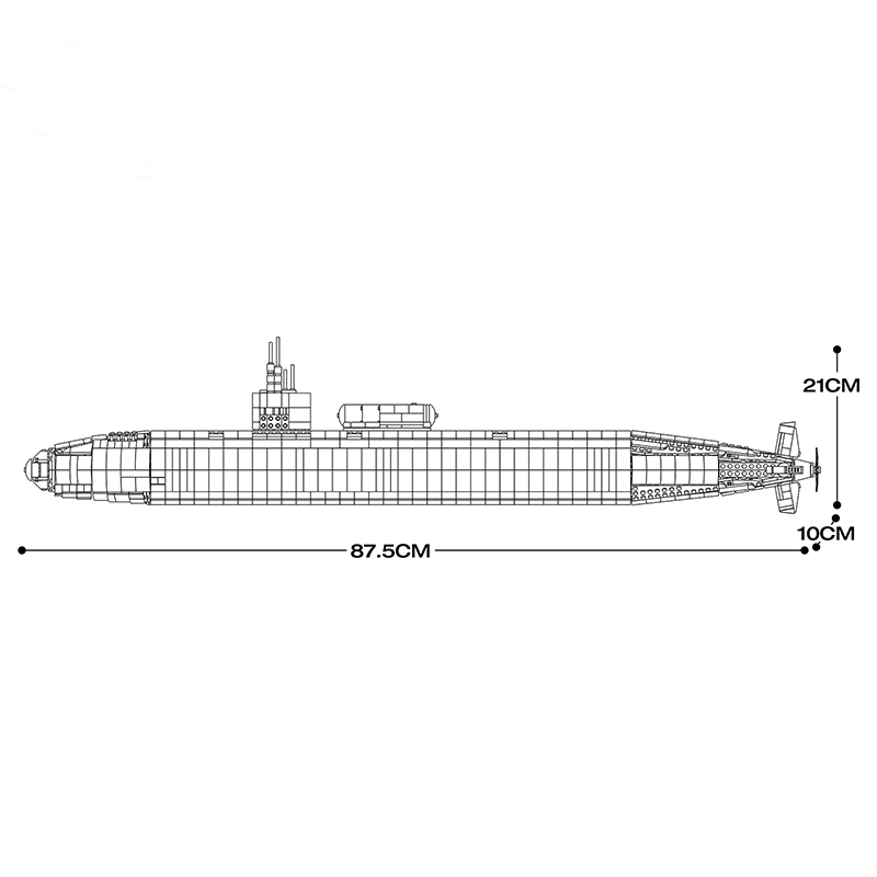 Military Los Angeles-Class SSN Submarine | 2987pcs