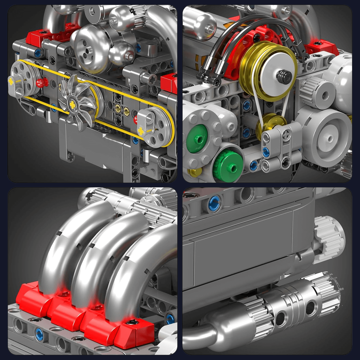 Motorised Flat 6 Boxer Engine | 608pcs