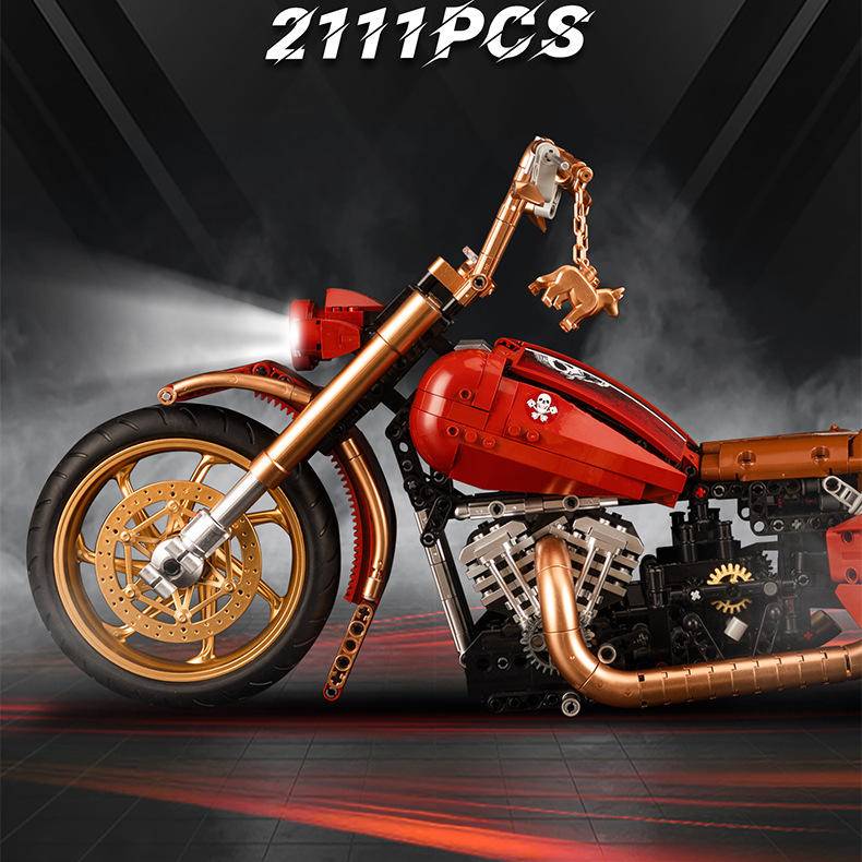 Red Motorcycle Chopper | 2111pcs