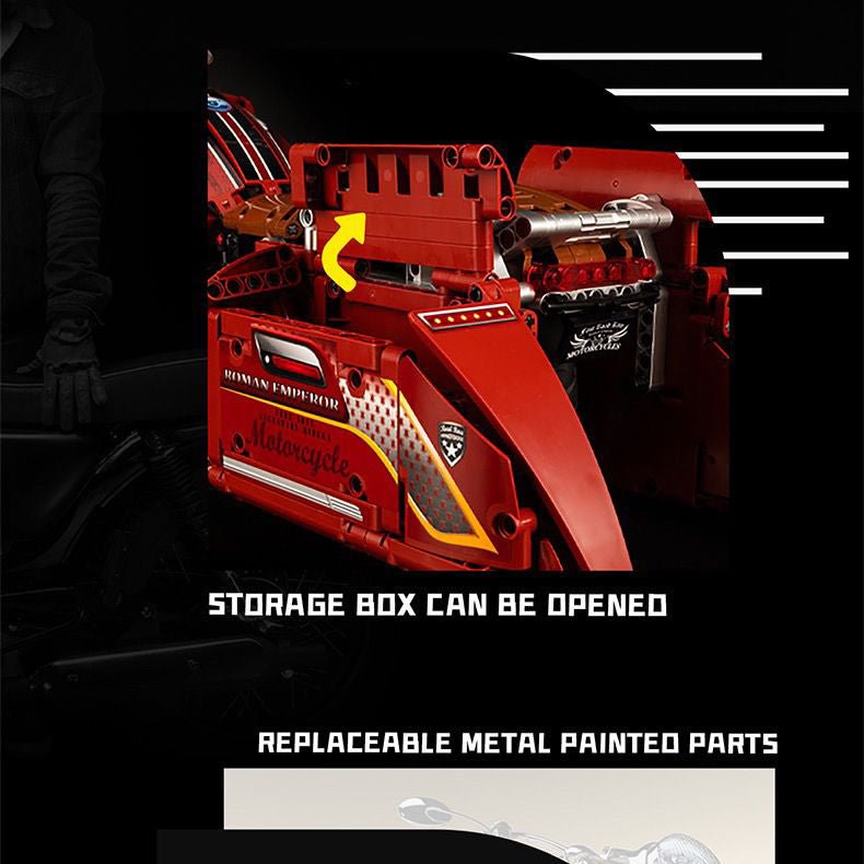 Red Motorcycle Chopper | 2111pcs