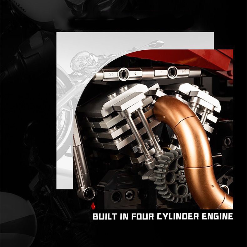 Red Motorcycle Chopper | 2111pcs