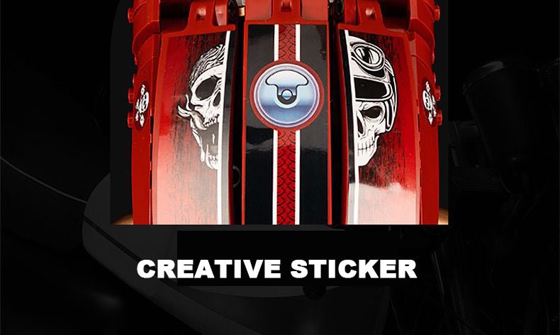 Red Motorcycle Chopper | 2111pcs